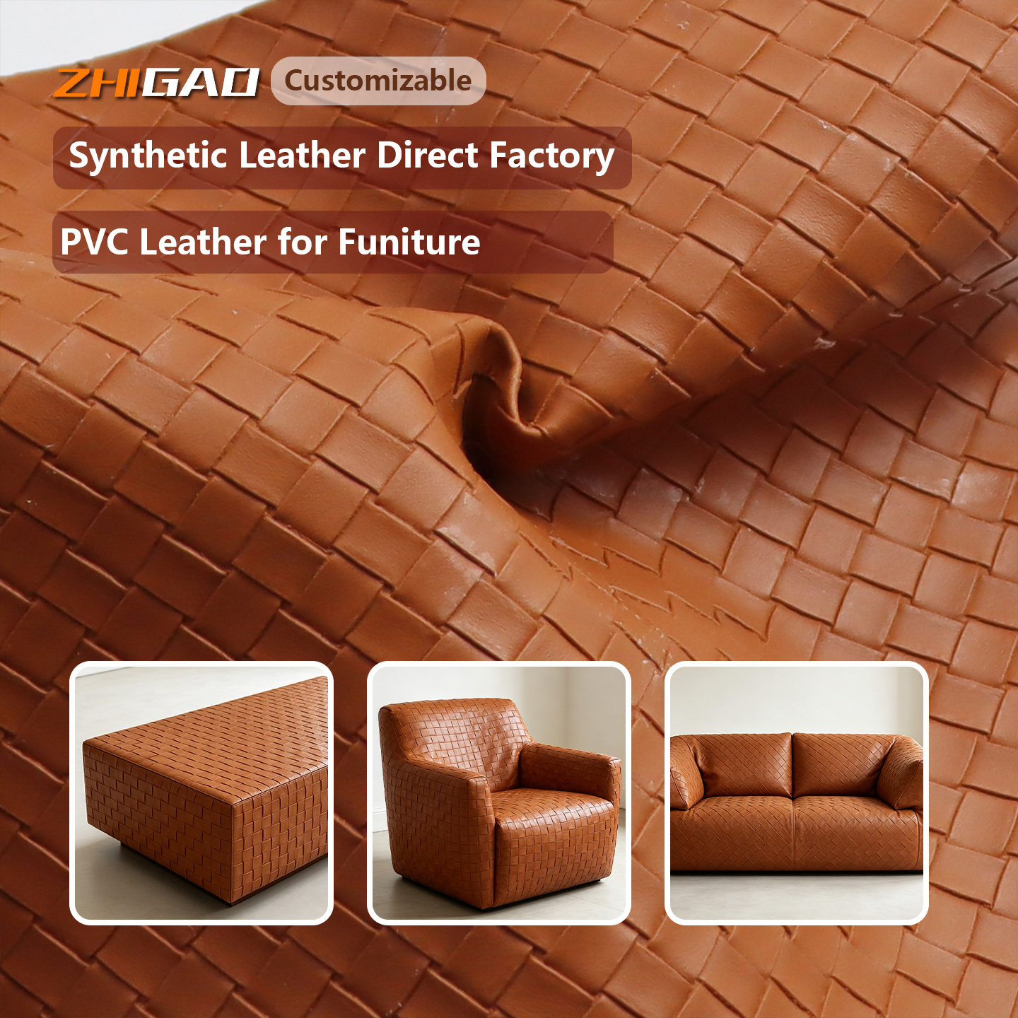 Couro Sintético de Fábrica Direta | Couro PVC para Móveis - Zhigao Leather Factory