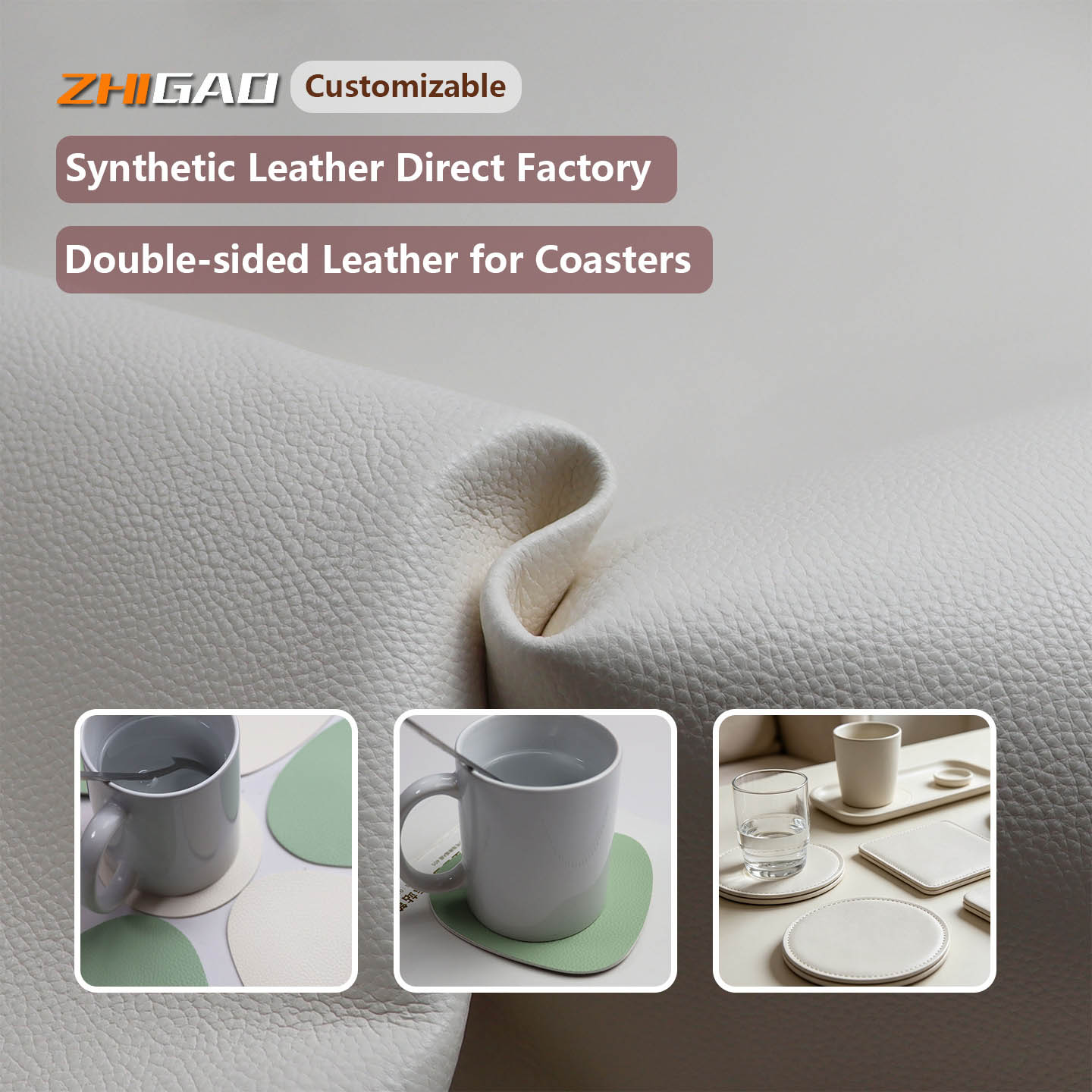 Tecido de Couro Vegano para Jogo Americano | Material de Couro Sintético Premium | Zhigao Leather Factory