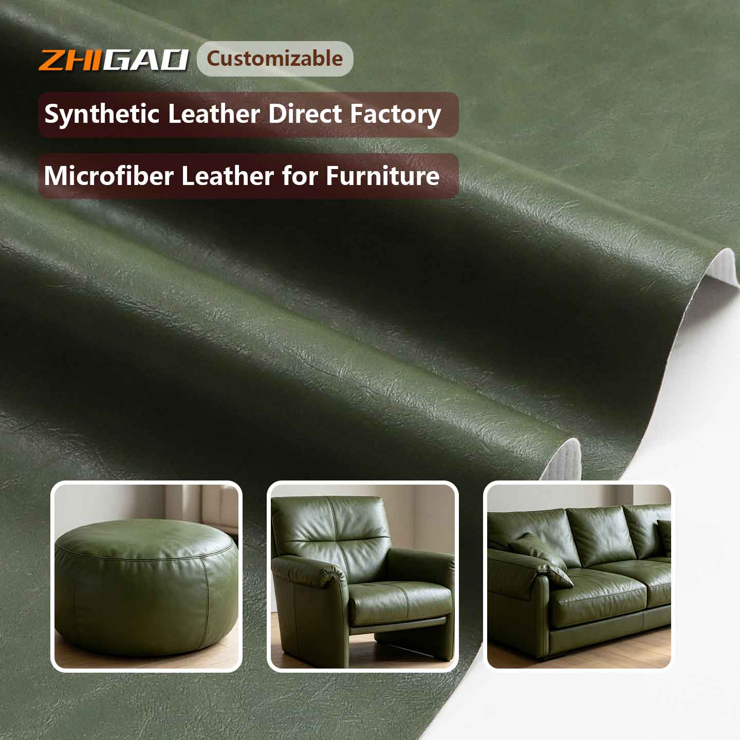 Eco-Friendly Recycled Microfiber Leather – Premium Custom Furniture Upholstery Leather from Factory